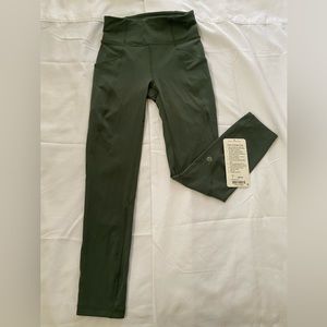 Lululemon Time To Sweat Crop 23” Dark Forest/ Size 2